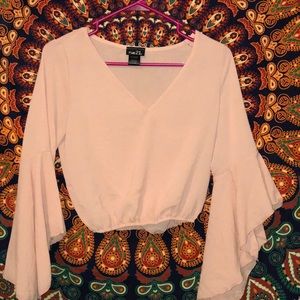 XS Rue21 Baby Pink Long Sleeve Crop Top